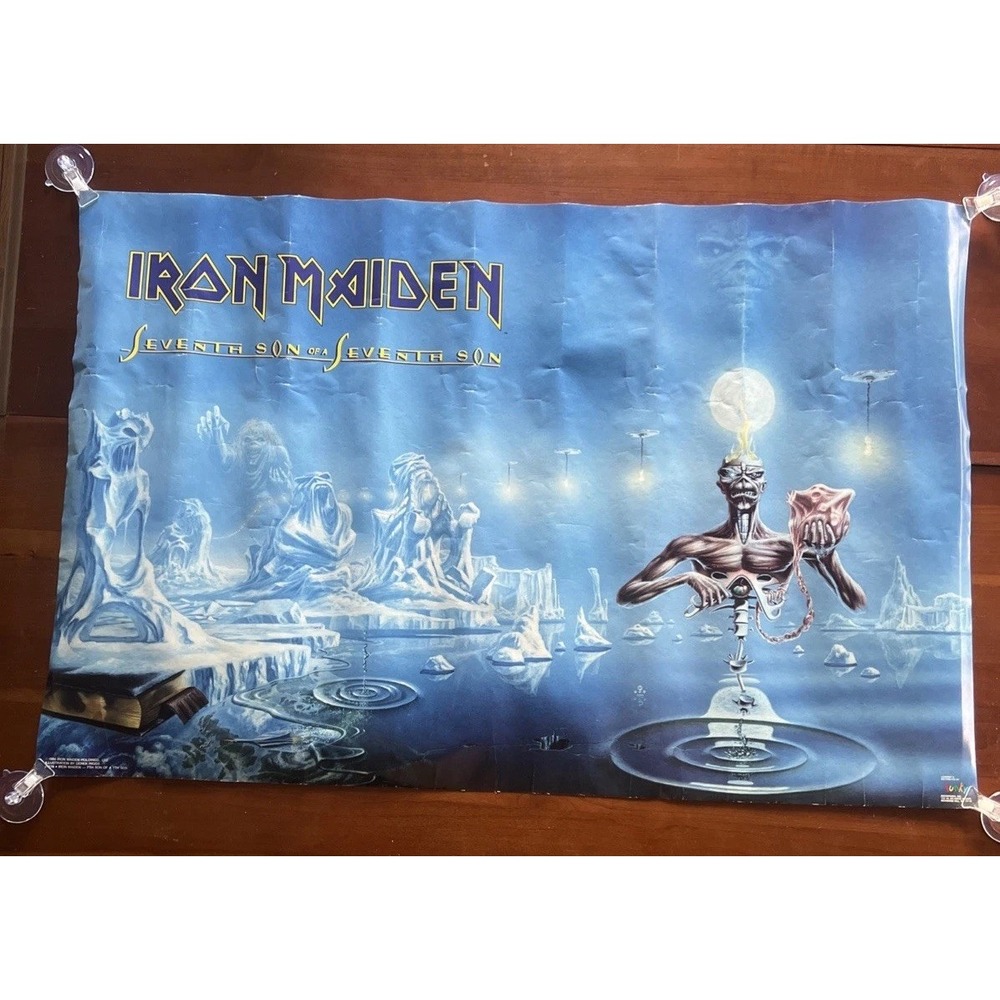 Vtg Orig 1988 Iron Maiden Seventh Son of a Seventh Son Rock Band Poster 22X34